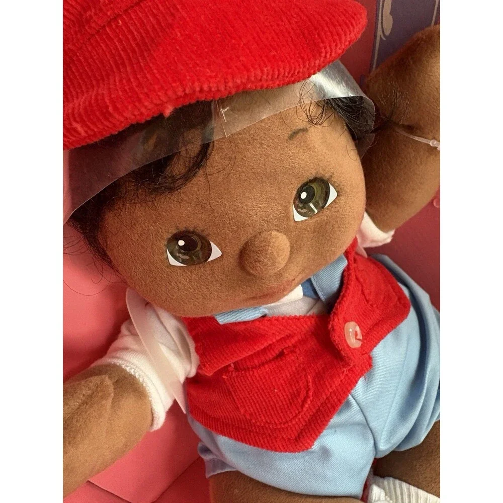 Vintage 1985 Mattel MY CHILD African American Black Boy Plush Doll NEW in Box